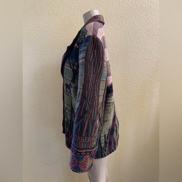 VTG It’s In The Bag Unge- Potch-Ket African Safari Animals Tapestry Blazer - Picture 4 of 11